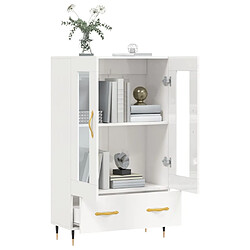 Avis vidaXL Buffet haut blanc brillant 69,5x31x115 cm bois d'ingénierie