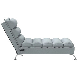 Acheter vidaXL Chaise longue de massage avec coussins gris clair tissu