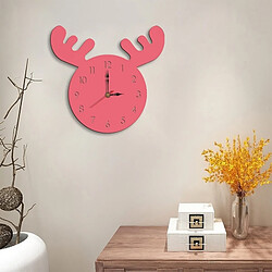 Wewoo Horloge murale décorative de salon en forme de tête de cerf rose