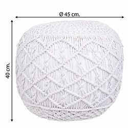 Acheter Pouf Alexandra House Living Blanc polystyrène 45 x 40 x 45 cm