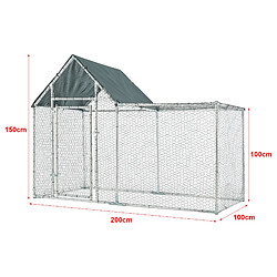 Avis Enclos Extérieur Arguin Volière 200 x 100 x 100 - 150 cm Argent Vert [pro.tec]