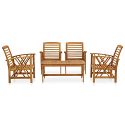 vidaXL Salon de jardin 5 pcs Bois d'acacia massif