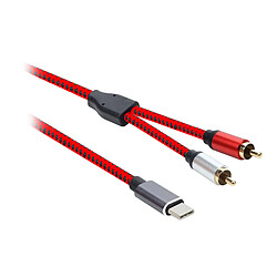 Câble Adaptateur USB Type C Vers Double RCA 2RCA Mâle Cordon Audio Stéréo 3 Mètres