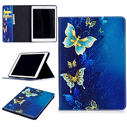 Etui en PU stand d'impression modèle tablet bleu papillons pour votre Apple iPad 9.7 (2017)