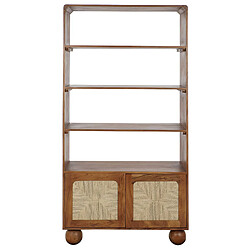 Pegane Etagère, bibliothèque en bois coloris naturel - longueur 90 x profondeur 40 x Hauteur 181 cm