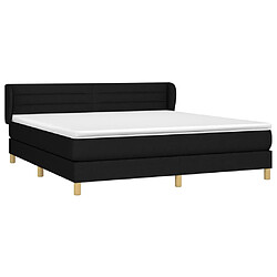 Avis Maison Chic Lit Adulte - Lit simple Lit à sommier tapissier avec matelas moelleux - Meuble de Chambre - Noir 160x200 cm Tissu -MN75873