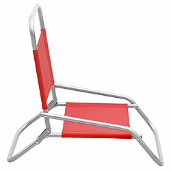 Acheter Maison Chic Lot de 2 Chaises de plage pliables | Chaises Relax d'extérieur Rouge Tissu -GKD45332