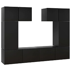 vidaXL Ensemble de meuble TV 6 pcs Noir Bois d'ingénierie