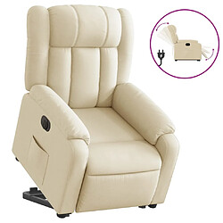 vidaXL Fauteuil inclinable électrique crème tissu