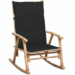 Maison Chic Chaise à bascule avec coussin | Fauteuil à bascule Rocking chair Bambou -GKD94986