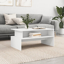 Maison Chic Table basse,Table Console Table d'appoint, Table pour salon blanc 90x55x42,5 cm bois d'ingénierie -MN11968