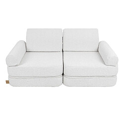 MeowBaby Pocket Sofa Plus, 120x25x60cm, Boucle, Blanc