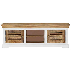 Maison Chic Meuble TV scandinave - Banc TV pour salon 118 x 30 x 40 cm Bois de manguier massif -MN10263