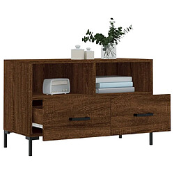 Avis vidaXL Meuble TV Chêne marron 80x36x50 cm Bois d'ingénierie