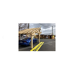 Carport double pente asymétrique 3.90 x 5.05 m avec préparation pour couverture standard - le3950st - HABRITA