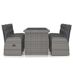 Avis Maison Chic Mobilier à dîner 7 pcs de jardin avec coussins - Ensemble table et chaises d'extérieur - Salon/Mobilier de jardin classique Résine tressée Gris -MN64707