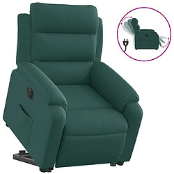 vidaXL Fauteuil inclinable électrique vert foncé tissu