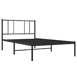 Maison Chic Lit adulte - Cadre de lit métal avec tête de lit,Structure du lit Contemporain pour chambre noir 75x190 cm -MN74507 pas cher