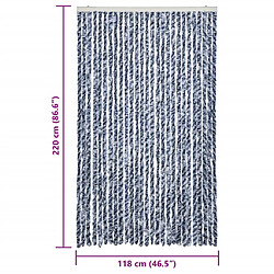 vidaXL Moustiquaire bleu et blanc 118x220 cm chenille pas cher