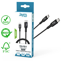 Avis Jaym - Cable 1 mètre - Charge & Synchro Usb-c Vers Usb-c Power Delivery 3.0 (100w)