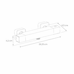 Acheter K20 Robinet de Douche Thermostatique Mélangeur K2O Chillout Relax 26,2x6,3x7,1 cm Mural 2 Boutons Finition en Laiton Chromé