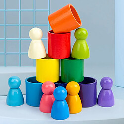 Acheter Universal Les derniers bébés en bois arc-en-ciel maison arbre poupée mini empileur blocs jouets arc-en-ciel bar blocs petites tailles incohérentes jeux de table cadeaux | empilement blocs (couleur arc-en-ciel)