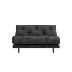 Avis Inside 75 Canapé convertible futon ROOTS pin laqué noir matelas 140 x 200 cm coloris gris foncé