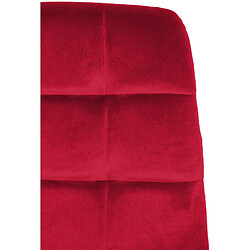 Acheter Decoshop26 Lot de 2 chaises de salle à manger coutures décoratives en tissu velours rouge et pieds en métal noir 10_0001570