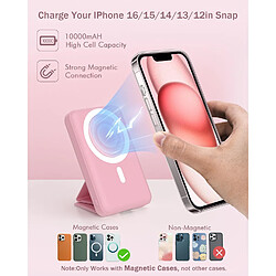 SANAG Pour Magsafe Powerbank, 10 000 Mah Chargeur Portable Power Bank Magnétique Pd 22,5 W Usb-C Charge Rapide Batterie Externe Pour Iphone 16/15/14/13/12 Mini/Plus/Pro/Pro - Rose