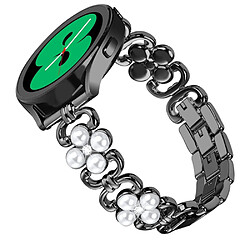 Bracelet en métal 20mm, décoration en strass pour Samsung Galaxy Watch 5 Active 40mm/44mm/Watch 5 Pro 45mm/Galaxy Watch 42mm - noir