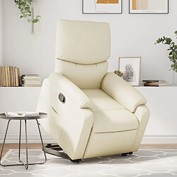 Maison Chic Fauteuil Relax pour salon, Fauteuil inclinable Crème Similicuir -GKD22365