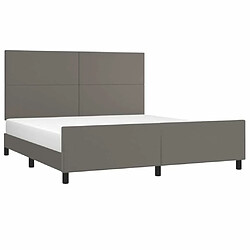 Avis Maison Chic Lit adulte - Cadre Structure de lit avec tête de lit Contemporain Gris 180x200 cm Similicuir -MN63386