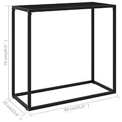 vidaXL Table console Noir 80x35x75 cm Verre trempé pas cher