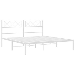 Acheter Maison Chic Lit adulte - Cadre de lit métal avec tête de lit pour chambre blanc 120x190 cm -MN34132