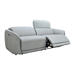 Vente-Unique Canapé 3 places relax électrique en tissu chiné gris clair OZARTO pas cher