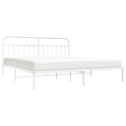 Avis Maison Chic Lit adulte - Cadre de lit métal avec tête de lit,Structure du lit Contemporain pour chambre blanc 200x200 cm -MN93528