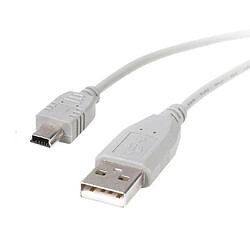 Câble Adaptateur Externe 1x USB 2.0 A Mâle vers 1x Mini USB Mâle 130cm Gris - Occasion