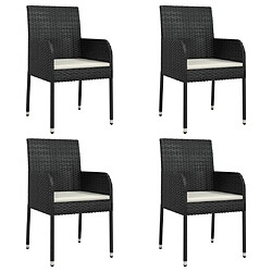 Acheter Maison Chic Mobilier à dîner 5 pcs de jardin avec coussins - Ensemble table et chaises d'extérieur - Salon/Mobilier de jardin classique Noir Résine tressée -MN95482