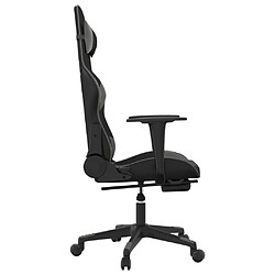 Avis vidaXL Chaise de jeu avec repose-pied Noir et gris Similicuir