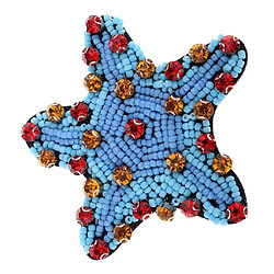 Appliques en forme d'étoiles de broderie perlée bleue cousent sur des patchs 8x8cm pas cher