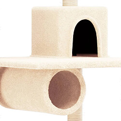 Helloshop26 Arbre à chat meuble tour grimper jouet grattage grattoir escalade plateforme avec griffoirs en sisal 168 cm crème 02_0022495 pas cher