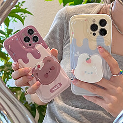 GUPBOO Étui pour iPhone12 été glace ours et lapin dessin animé téléphone portable étui support femme