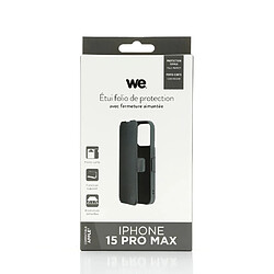 Avis WE Etui folio AIMANTE APPLE IPHONE 15 PRO MAX Noir: fermeture magnétique - anti-chocs - Accès caméra – porte-cartes - Fonction support