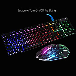 Ensemble Clavier Et Tapis De Souris Filaire USB T6 Rainbow LED