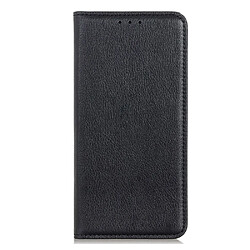 Etui en PU texture litchi, auto-absorbée avec support, antichoc, noir pour votre Motorola Edge 20 Lite