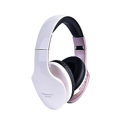 Universal Casque sans fil casque bluetooth casque stéréo pliable casque gaming support carte tf avec microphone pc tout téléphone mp3 blanc