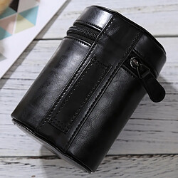 Wewoo Housse Étui pour Objectif appareil photo noir DSLR Camera Lens, Taille: 13 * 9 * 9cm à lentilles moyen ZippeRouge PU Leather Pouch Box