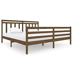 vidaXL Cadre de lit sans matelas marron miel bois massif 200x200 cm