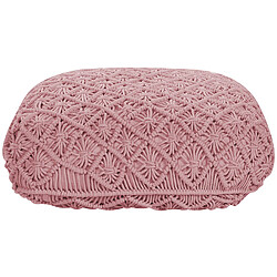 Acheter Beliani Coussin de sol BERRECHID Coton Macramé Rose