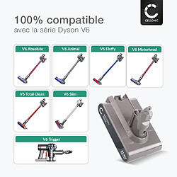 Avis Batterie pour Dyson V6, V6 Motorhead Pro Exclusive, DC62, DC62 Animal / Animalpro, DC74, 967810-21 2000mAh de CELLONIC